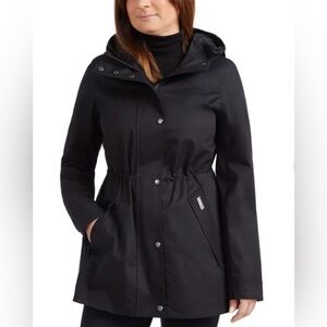 Hunter Ladies NWT Water Resistant Cotton Smock Jacket Coat Black Large #1895776